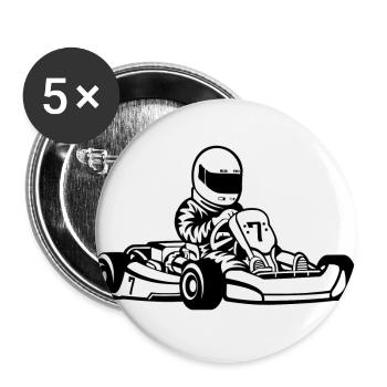 Go-Kart / Go-Cart 01_black white - Buttons large 2.2''/56 mm (5-pack) - white - Front