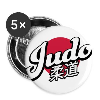 judo - Buttons large 2.2''/56 mm (5-pack) - white - Front