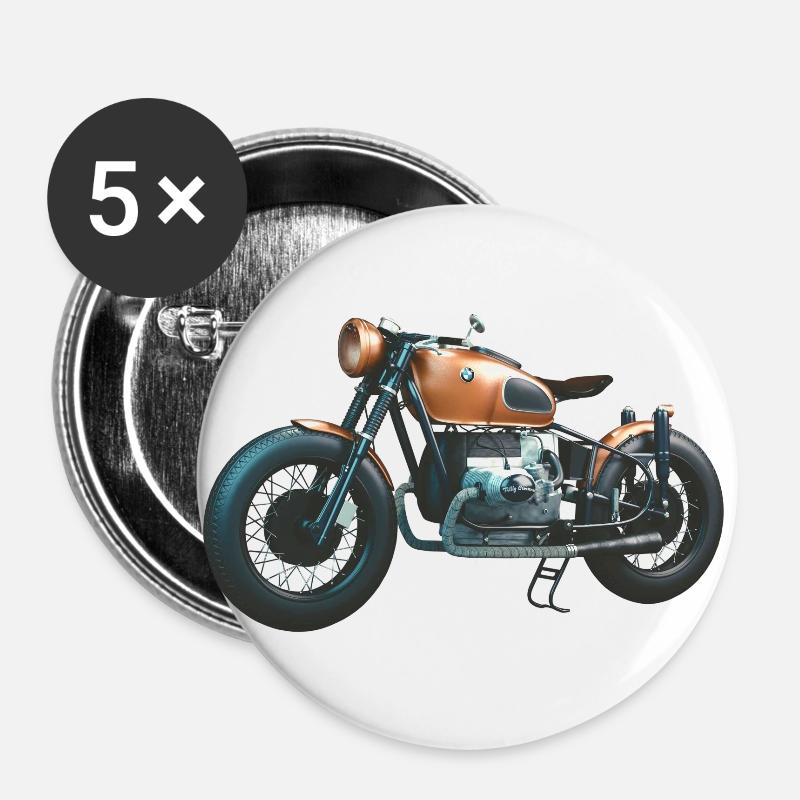 motorcycle - Buttons large 2.2''/56 mm (5-pack) - white