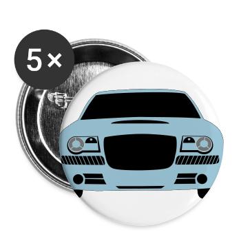 Car Auto - Buttons groß 56 mm (5er Pack) - Weiß - Vorne