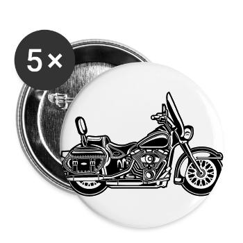 Chopper / moto 06_schwarz - Lot de 5 grands badges (56 mm) - blanc - Devant