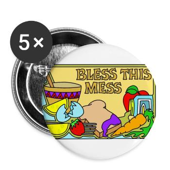 Food - mess kitchen :) - Buttons large 2.2''/56 mm (5-pack) - white - Front