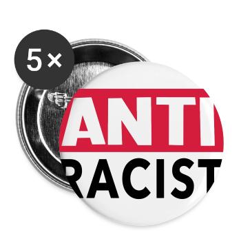 Anti Racist - Ansti Rassismus Shirt - Buttons groß 56 mm (5er Pack) - Weiß - Vorne