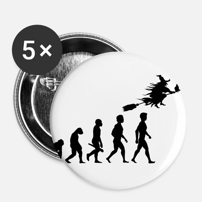 witch witch witch broom witch magic magic4 - Buttons large 2.2''/56 mm (5-pack) - white