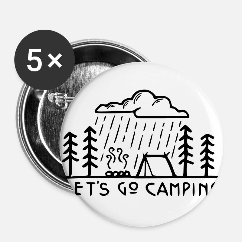 Let's go camping - Buttons large 2.2''/56 mm (5-pack) - white