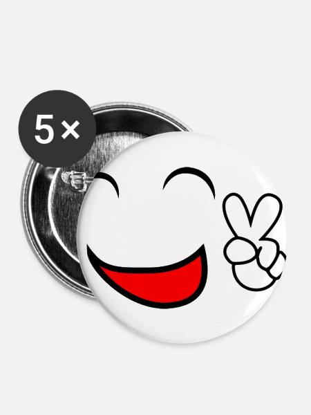 Comic Style - Buttons groß 56 mm (5er Pack) - Weiß