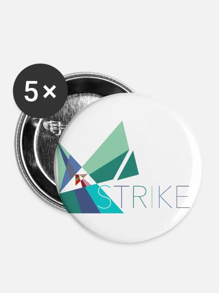 Strike - Streik, Arbeitsverweigerung - Buttons groß 56 mm (5er Pack) - Weiß
