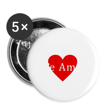 Te Amo Ich liebe dich mit Herz geschenkidee - Buttons groß 56 mm (5er Pack) - Weiß - Vorne