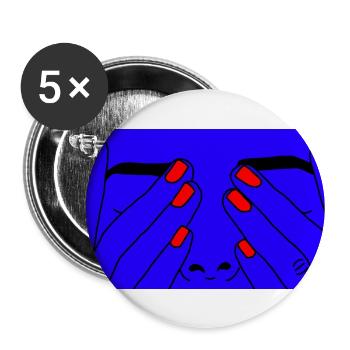 Face blue - Buttons groß 56 mm (5er Pack) - Weiß - Vorne