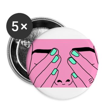 Face rose - Buttons large 2.2''/56 mm (5-pack) - white - Front