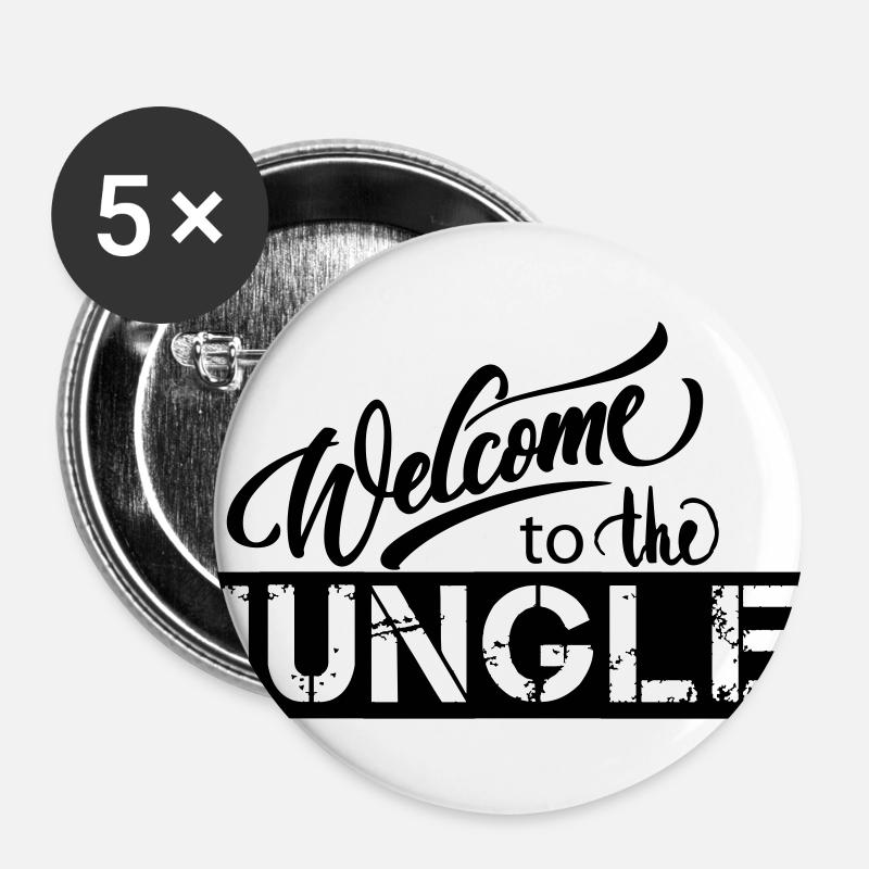 welcome to the jungle - Buttons large 2.2''/56 mm (5-pack) - white