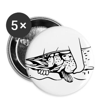 Hecht Catch & Release - Buttons groß 56 mm (5er Pack) - Weiß - Vorne