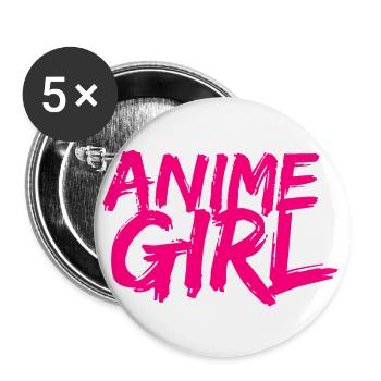 Anime Girl T-shirt cadeau - Lot de 5 grands badges (56 mm) - blanc - Devant