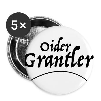 Oider Grantler v1 - Buttons groß 56 mm (5er Pack) - Weiß - Vorne