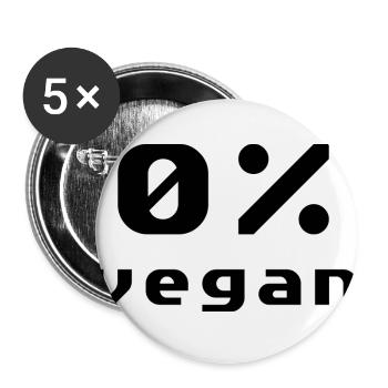 Anti vegan Null Prozent - Buttons groß 56 mm (5er Pack) - Weiß - Vorne