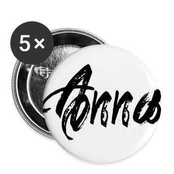 Anna - Lot de 5 grands badges (56 mm) - blanc - Devant