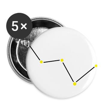 Star constellation Cassiopeia - Buttons large 2.2''/56 mm (5-pack) - white - Front