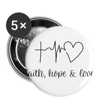Jesus Christ of Nazareth Faith Bible Jesus - Buttons large 2.2''/56 mm (5-pack) - white - Front