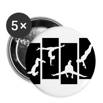 Gymnastics, Gymnast - Buttons large 2.2''/56 mm (5-pack) - white - Front