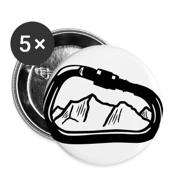 Climbing, Carabiner & Mountain - Buttons large 2.2''/56 mm (5-pack) - white - Front