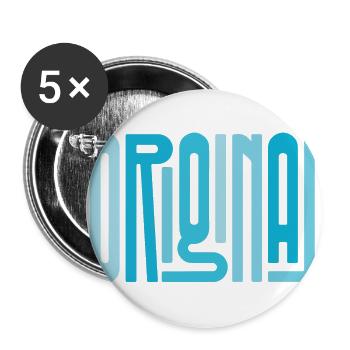 Original blau - Buttons groß 56 mm (5er Pack) - Weiß - Vorne