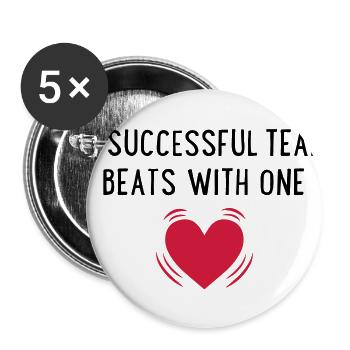 Team - Buttons groß 56 mm (5er Pack) - Weiß - Vorne
