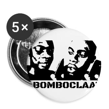 BOMBOCLAAT - Lot de 5 grands badges (56 mm) - blanc - Devant