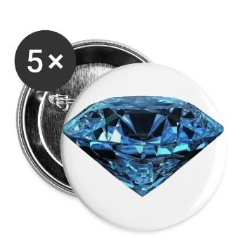 Diamond jewel mineral gem jewelry - Buttons large 2.2''/56 mm (5-pack) - white - Front