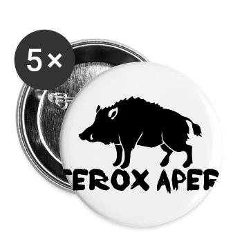 The wild boar - Buttons large 2.2''/56 mm (5-pack) - white - Front