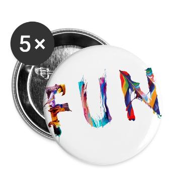 Fun 2 - Lot de 5 grands badges (56 mm) - blanc - Devant
