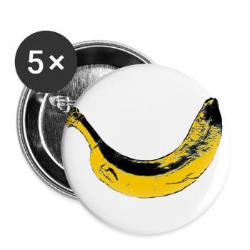 Banane - Buttons groß 56 mm (5er Pack) - Weiß - Vorne