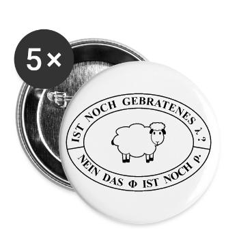 Lustiger Spruch - Physik - Mathe - Chemie - Buttons groß 56 mm (5er Pack) - Weiß - Vorne