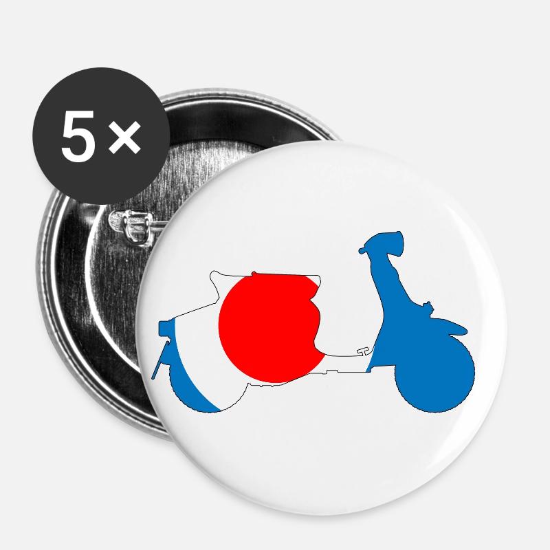 Roundel Target 60s Motor Scooter - Buttons large 2.2''/56 mm (5-pack) - white