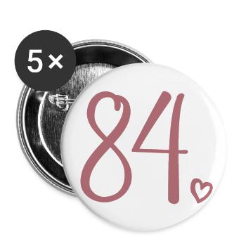 Cute Number 84, 84 Years Old, 84th Birthday Gift - Buttons large 2.2''/56 mm (5-pack) - white - Front