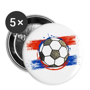 Football Netherlands (Niederlande) 01 - Buttons groß 56 mm (5er Pack) - Weiß - Vorne