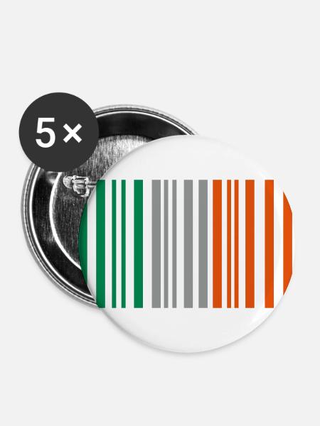 Irland - Buttons groß 56 mm (5er Pack) - Weiß
