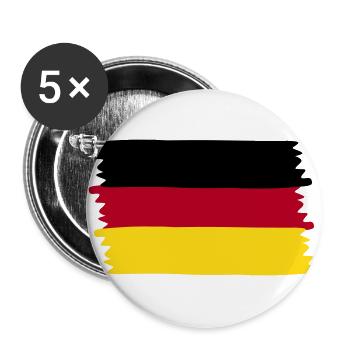 Deutschland - Buttons groß 56 mm (5er Pack) - Weiß - Vorne