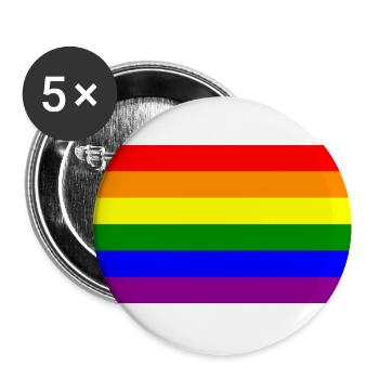 gay flag - Buttons groß 56 mm (5er Pack) - Weiß - Vorne