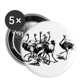 Strauß - Buttons groß 56 mm (5er Pack) - Weiß - Vorne