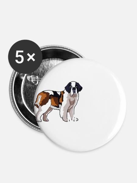 Dog - Buttons groß 56 mm (5er Pack) - Weiß