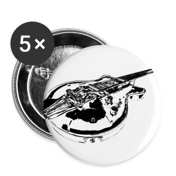 guitare électrique - Lot de 5 grands badges (56 mm) - blanc - Devant