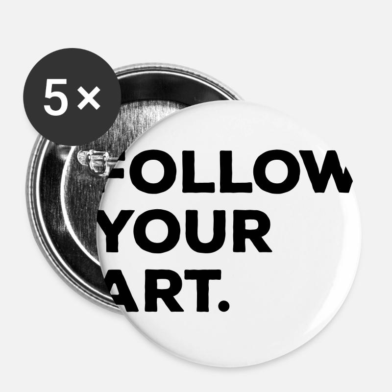 Follow your art - Buttons large 2.2''/56 mm (5-pack) - white