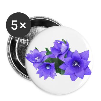 flowers lilies tulips orchids sunflower dahlia ger - Buttons large 2.2''/56 mm (5-pack) - white - Front