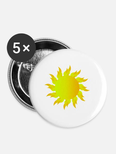 Sun - Buttons groß 56 mm (5er Pack) - Weiß