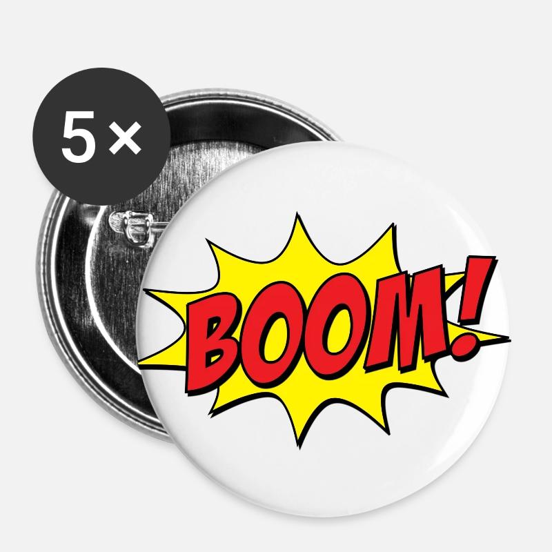 BOOM! comic - Buttons large 2.2''/56 mm (5-pack) - white