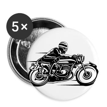 Cafe Racer Motorcycle 03_schwarz white - Buttons large 2.2''/56 mm (5-pack) - white - Front