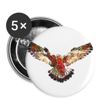 Faucon pèlerin Vintage - Lot de 5 grands badges (56 mm) - blanc - Devant