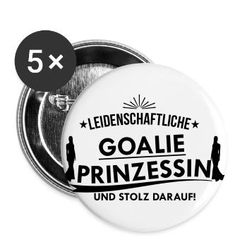 Leidenschaftliche Prinzessin Goalie - Buttons groß 56 mm (5er Pack) - Weiß - Vorne