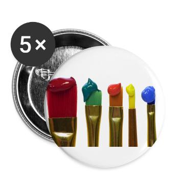 colored brush - Buttons large 2.2''/56 mm (5-pack) - white - Front