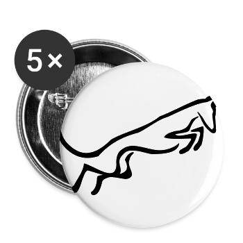 Podenco springt - Buttons groß 56 mm (5er Pack) - Weiß - Vorne